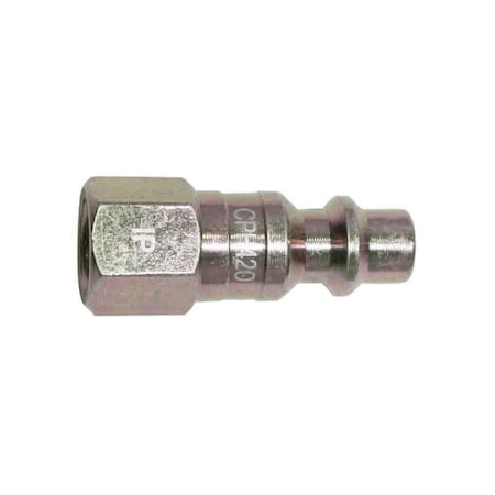 1/4 Inch Industrial Steel Coupler Plug X 1/8 Inch Female NPT, PK 6
